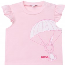 Hugo Boss Baby Girls Short Sleeve T-Shirt - Pale Pink